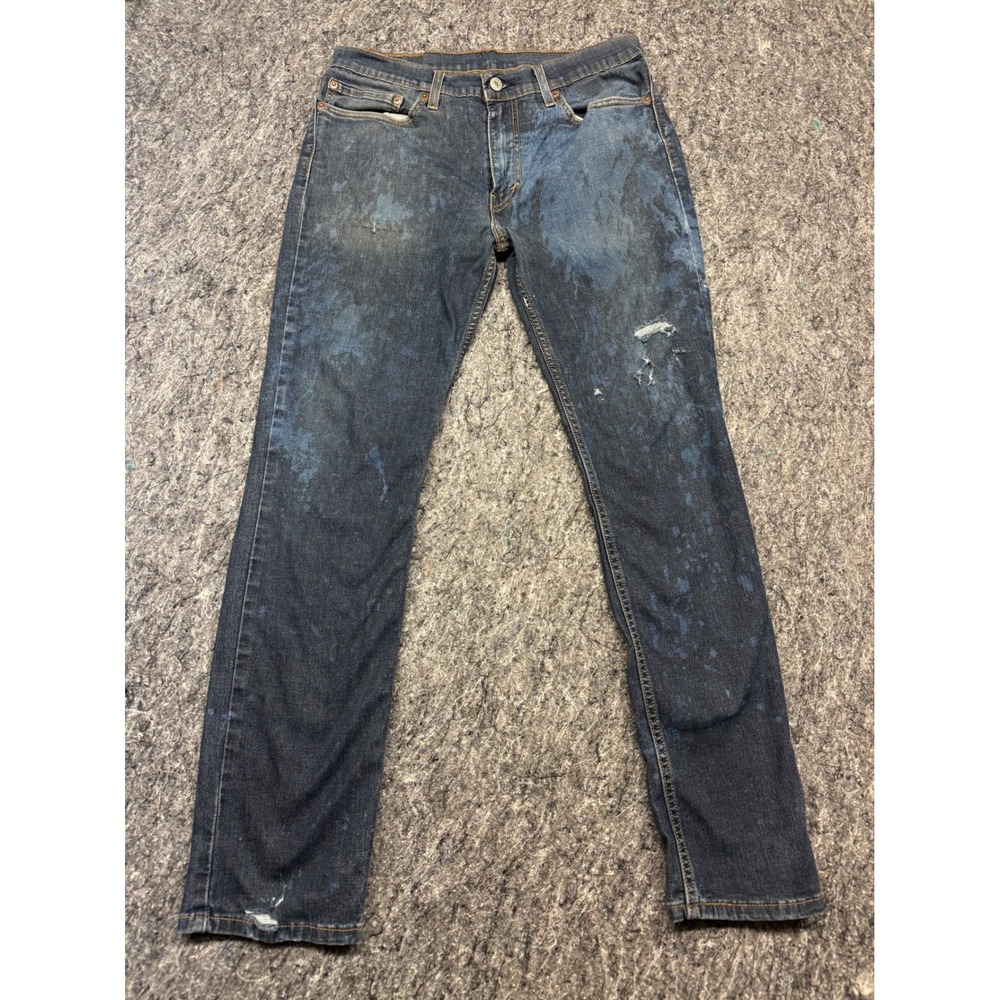 Levis 511 Slim Fit Jeans Mens‎ 31x29 Dark Wash Bleach Splash Distressed Denim